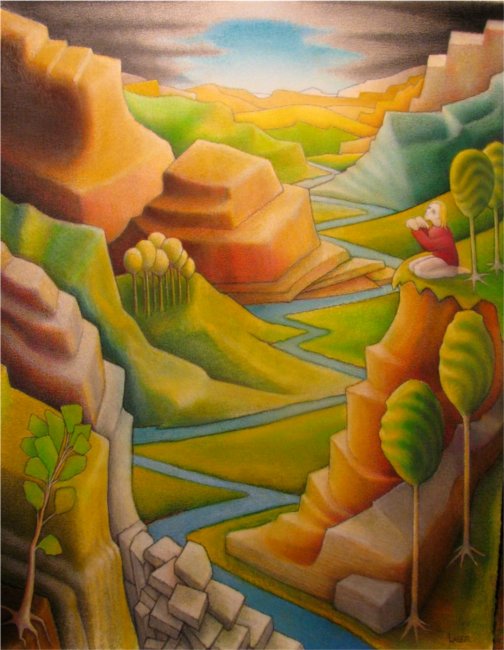 lost man pastel charcoal and watercolor pencils