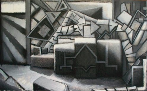 mentorless oil and charcoal on paper